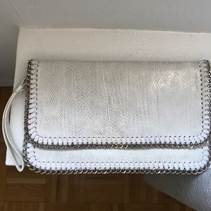 White leather clutch